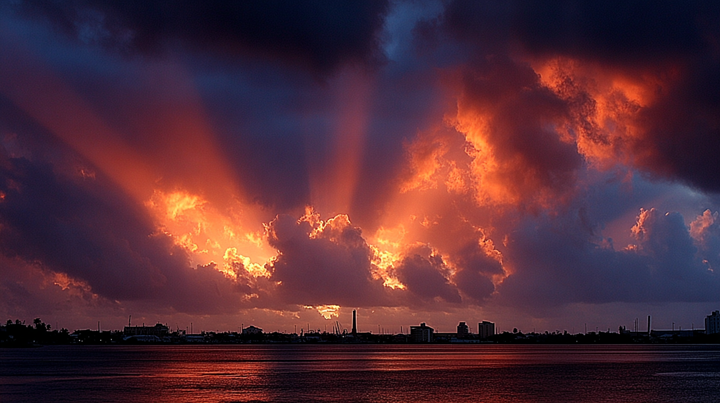 Dramatičan zalazak sunca nad gradom